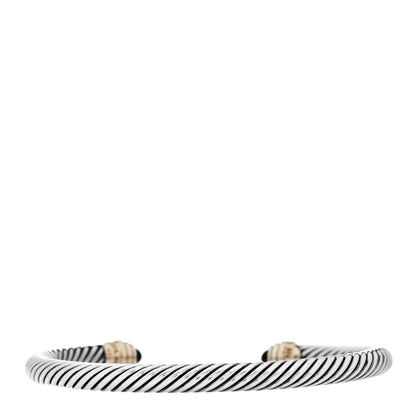 David Yurman Sterling Silver 14K Yellow Gold Black Onyx 5mm Cable Classics Petite Color Bracelet 2 of 3