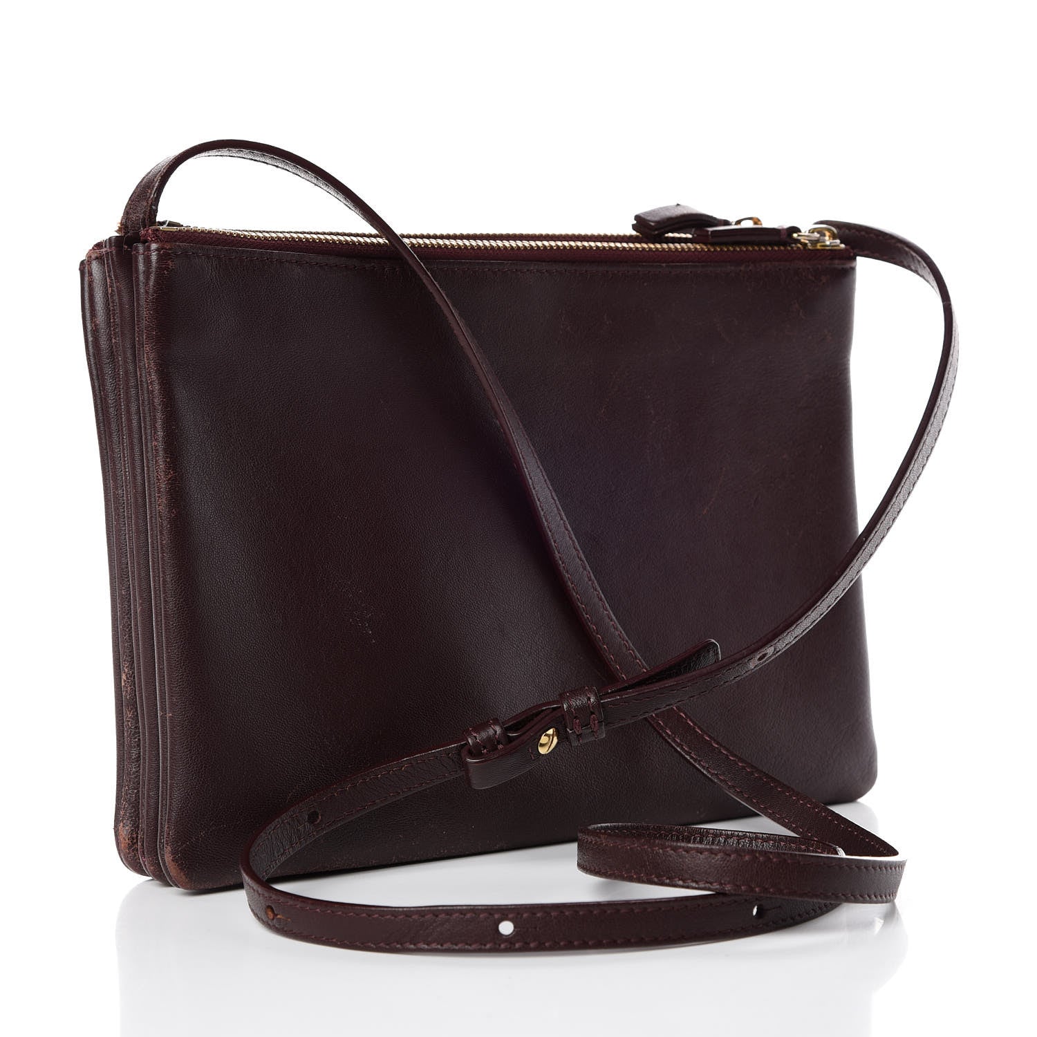 Celine Smooth Lambskin Large Trio Crossbody Bag Bordeaux 3 of 17