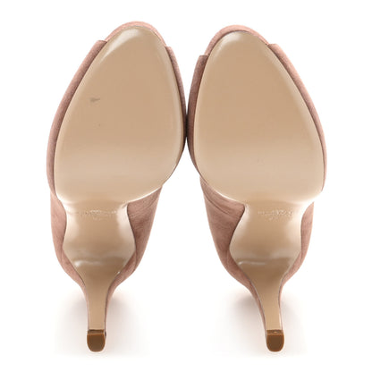 Valentino Garavani Suede Rockstud Peep Toe Pumps 37 Dahlia Rose 6 of 11
