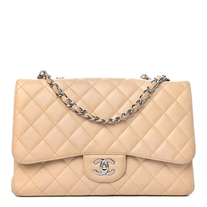 Chanel Caviar Quilted Jumbo Single Flap Beige Clair 1 of 4