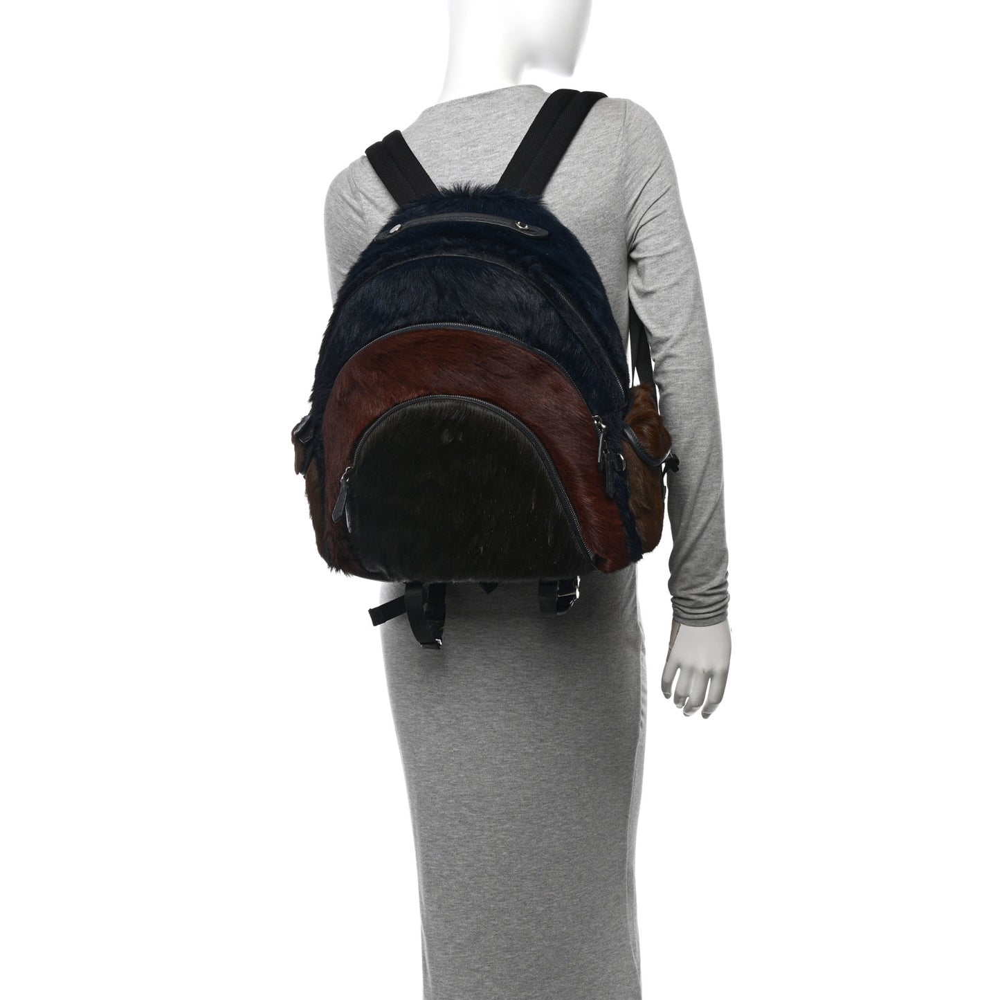 Fox Fur Backpack Brown Blue