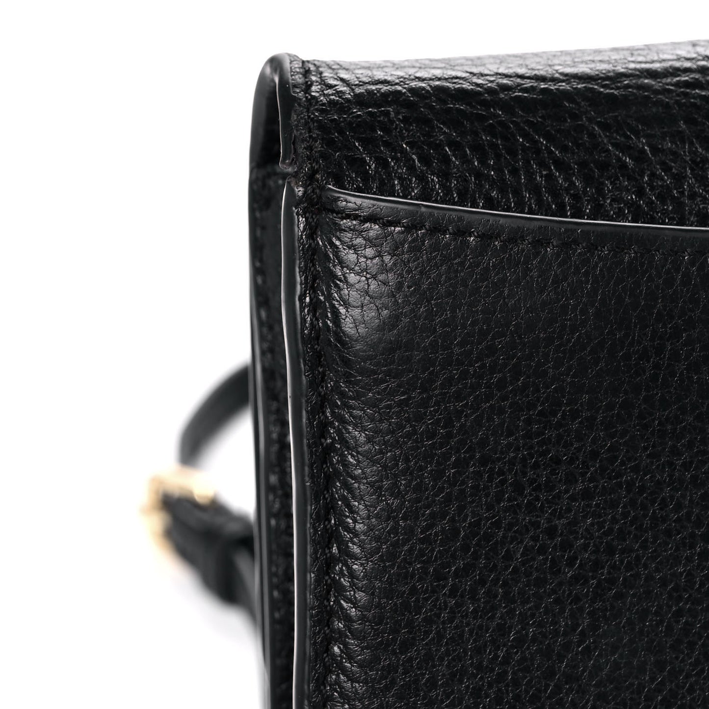 Soft Grain Embossed Hampshire Wallet on Chain Black