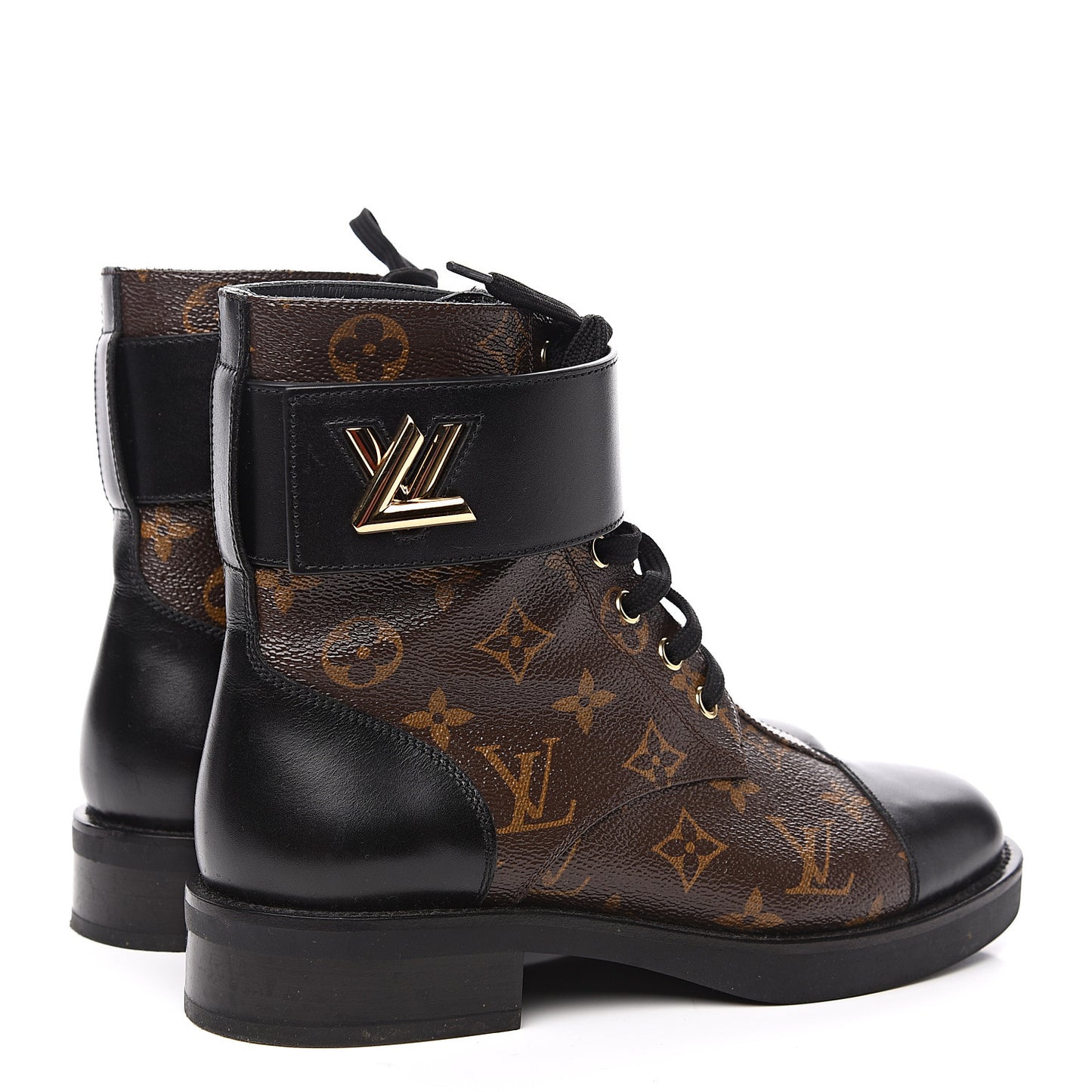 Calfskin Monogram Wonderland Flat Ranger Boots 38 Black