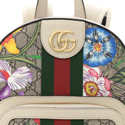 Gucci GG Supreme Monogram Flora Web Small Ophidia Day Backpack White 8 of 11