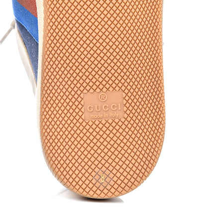 Gucci Nubuck Mini GG Monogram Web Mens Screener Sneakers 8 London Blue Dusty Milk 8 of 14