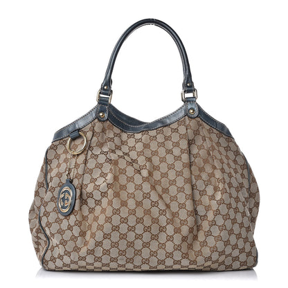 Gucci Monogram Large Sukey Tote Metallic Blue 1 of 9