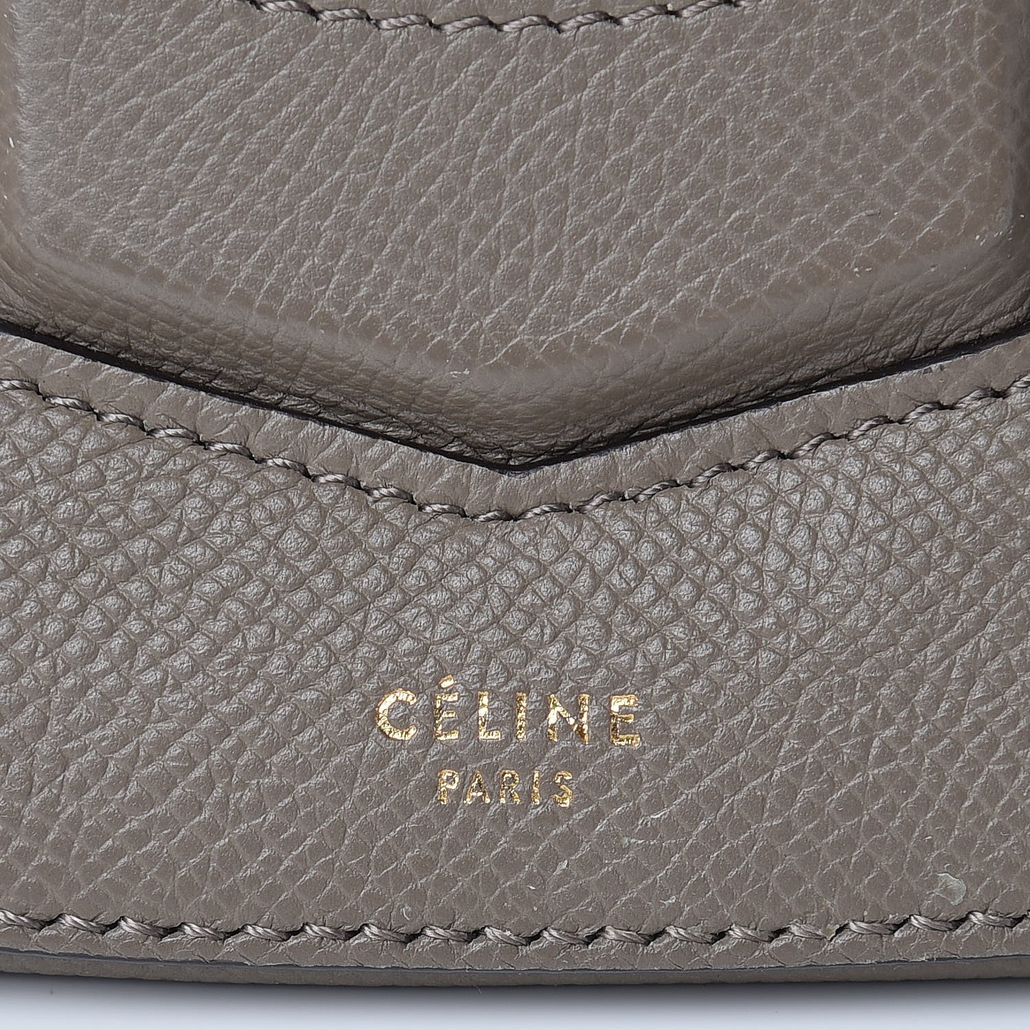 Celine Grained Calfskin Medium Trotteur Taupe 6 of 9