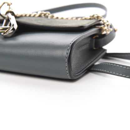 Chloe Suede Calfskin Mini Faye Shoulder Bag Cloudy Blue 10 of 11