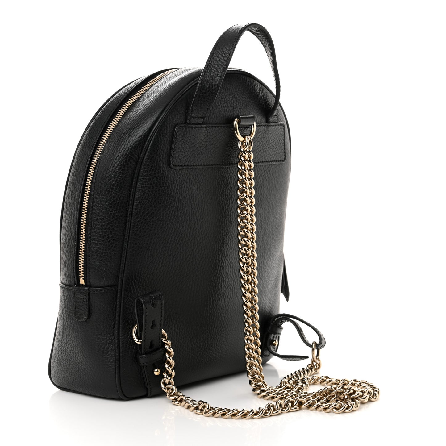 Pebbled Calfskin Soho Chain Backpack Black