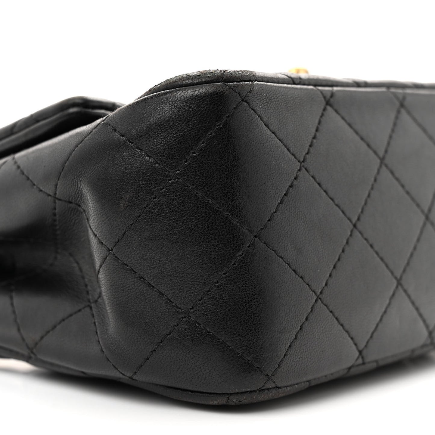 Lambskin Quilted Mini Square Flap Black