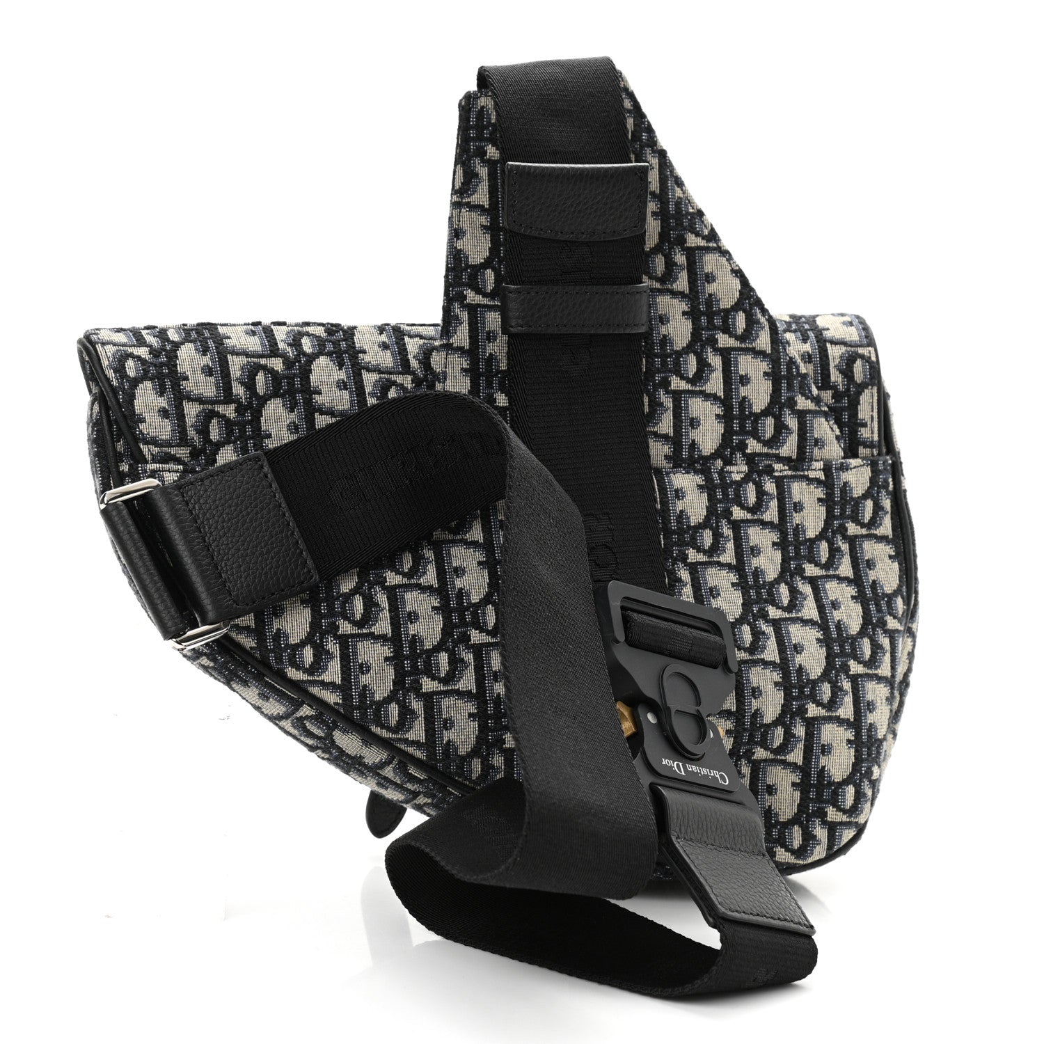 Christian Dior Oblique Mens Saddle Bag Blue 3 of 7