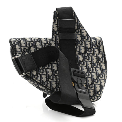 Christian Dior Oblique Mens Saddle Bag Blue 3 of 7