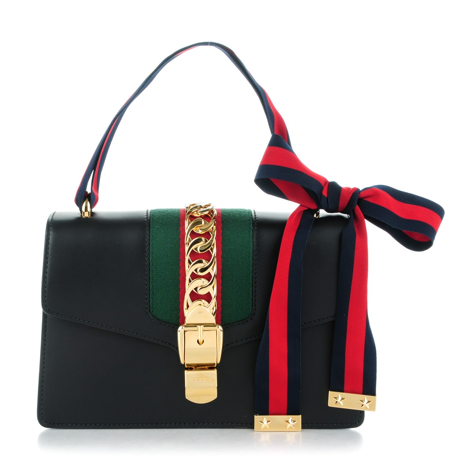 Gucci Calfskin Small Sylvie Shoulder Bag Black 1 of 7