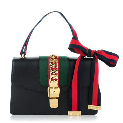 Gucci Calfskin Small Sylvie Shoulder Bag Black 1 of 7