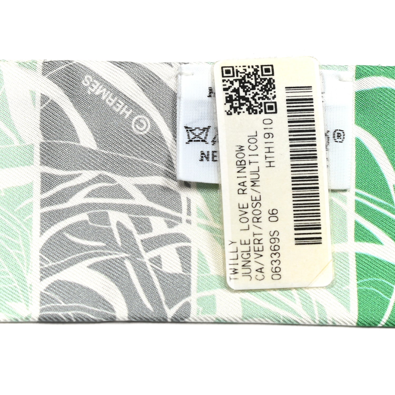 Hermes Silk Jungle Love Rainbow Twilly Vert Rose Jaune Fluo 7 of 8
