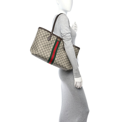 Gucci GG Supreme Monogram Medium Ophidia Shopping Tote Brown 2 of 10