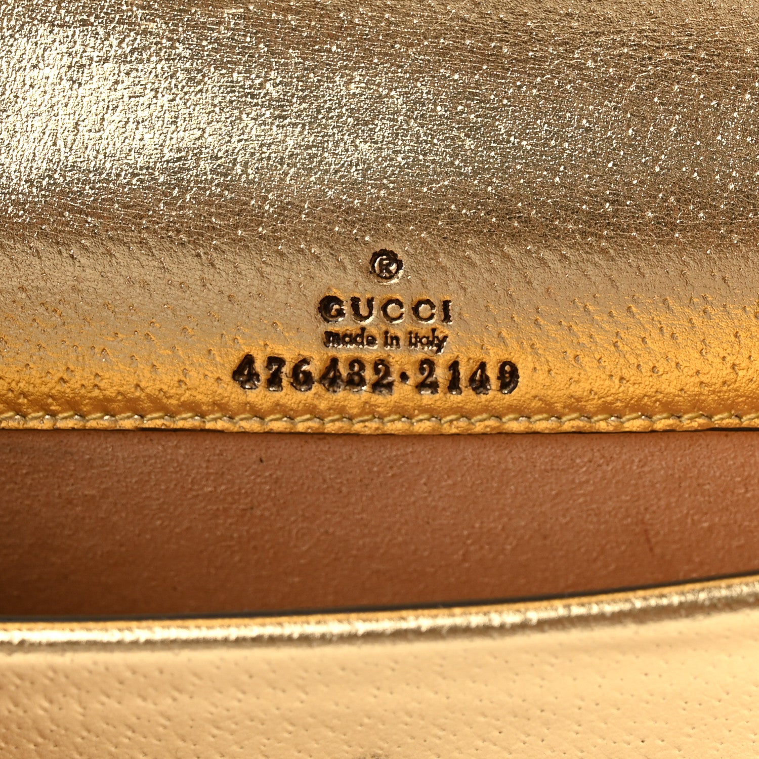 Gucci Metallic Textured Calfskin Crystal Mini Dionysus Shoulder Bag Gold 6 of 8