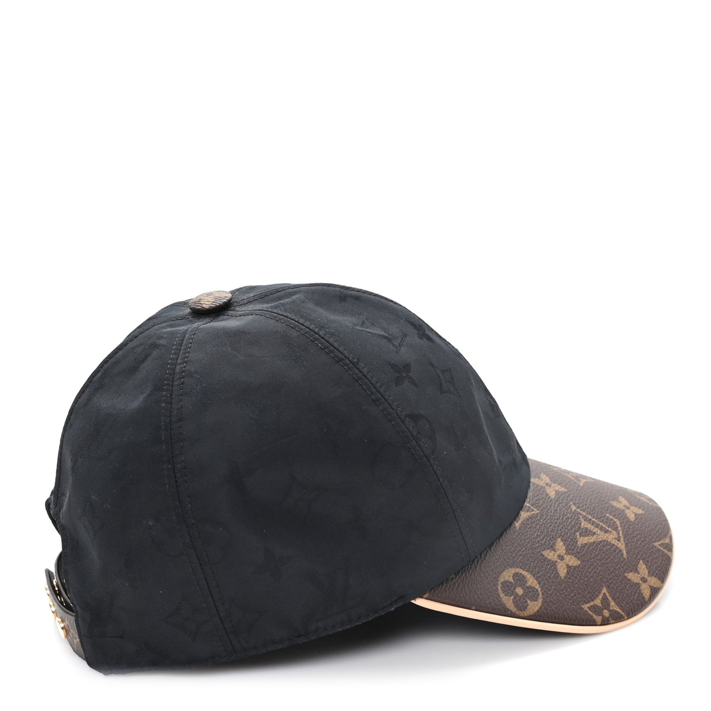 Polyester Silk Monogram LV Get Ready Cap M Black