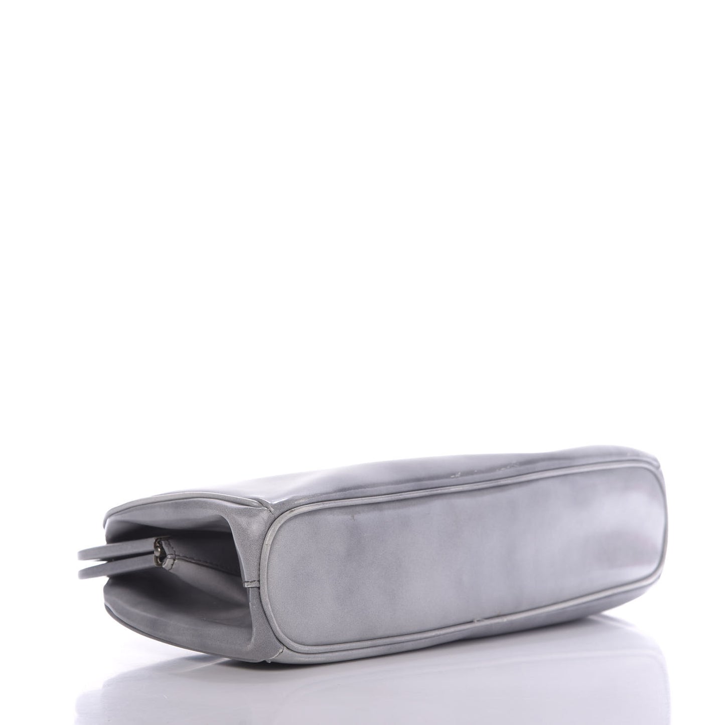 Spazzolato Kisslock Clutch Grigio