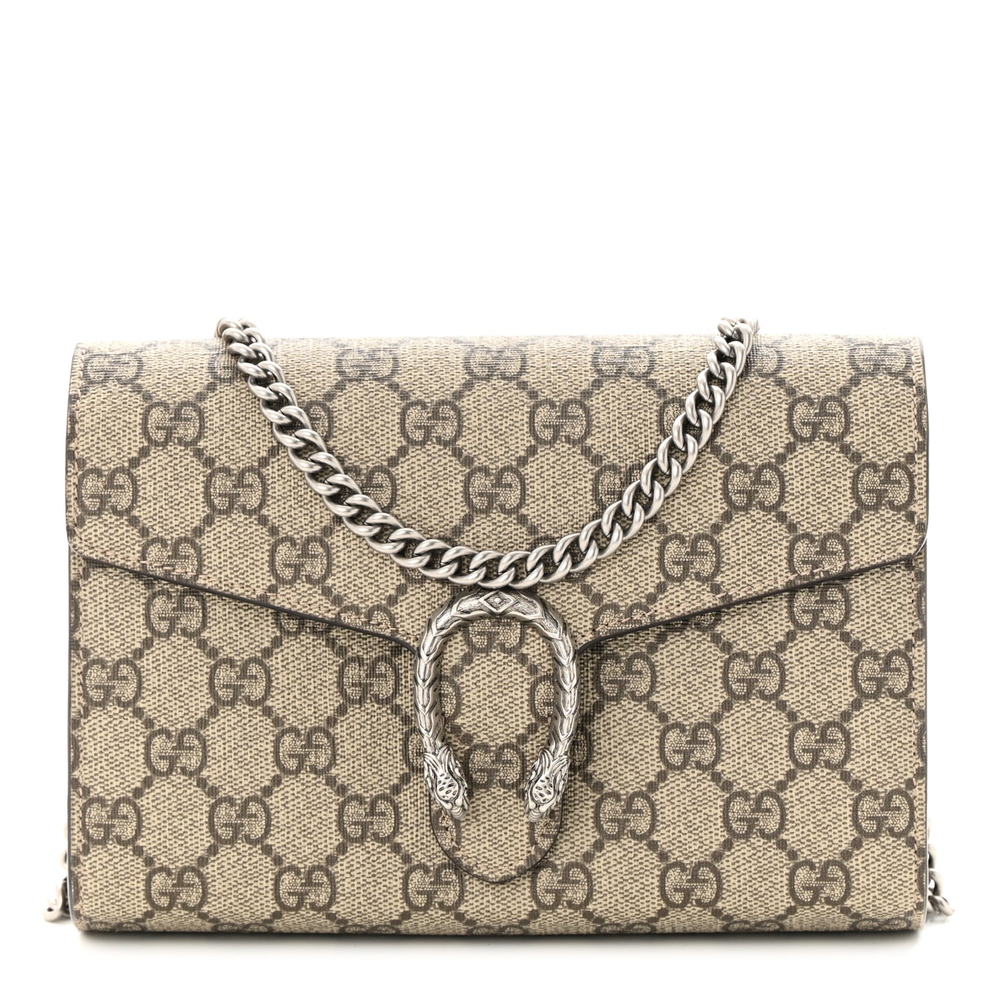 Calfskin GG Matelasse Chain Wallet Beige Taupe