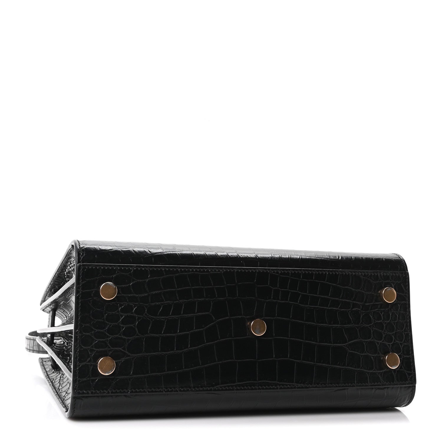 Saint Laurent Calfskin Crocodile Embossed Baby Sac De Jour Black 4 of 10