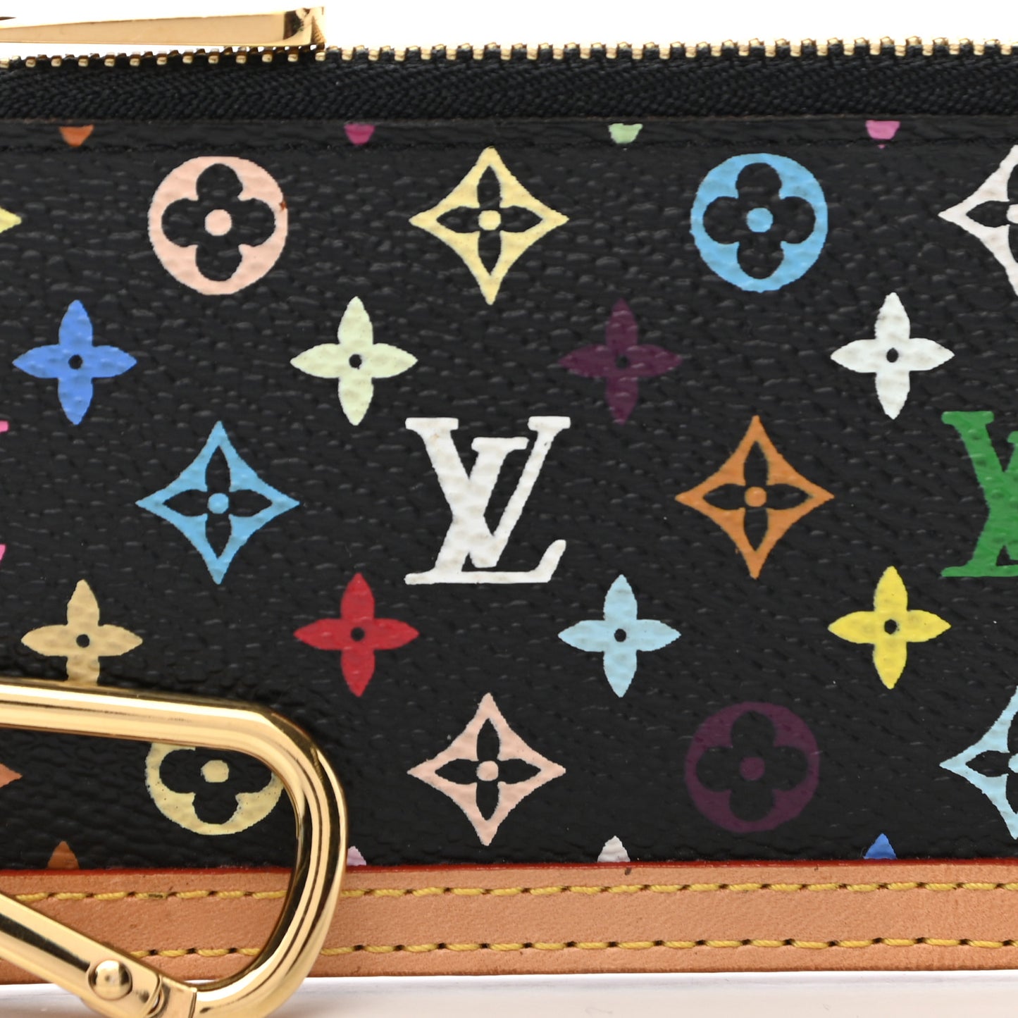 Monogram Multicolor Key Pouch Black