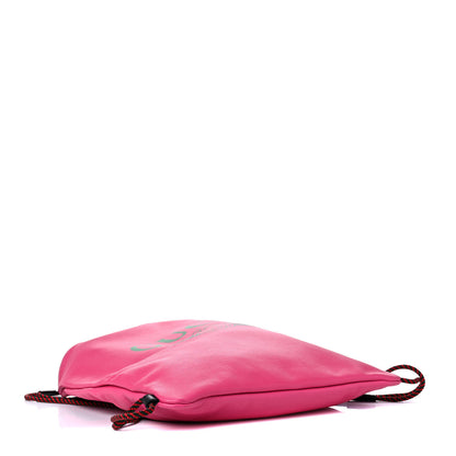 Gucci Grained Calfskin Logo Drawstring Backpack Box Pink Green Black 4 of 10