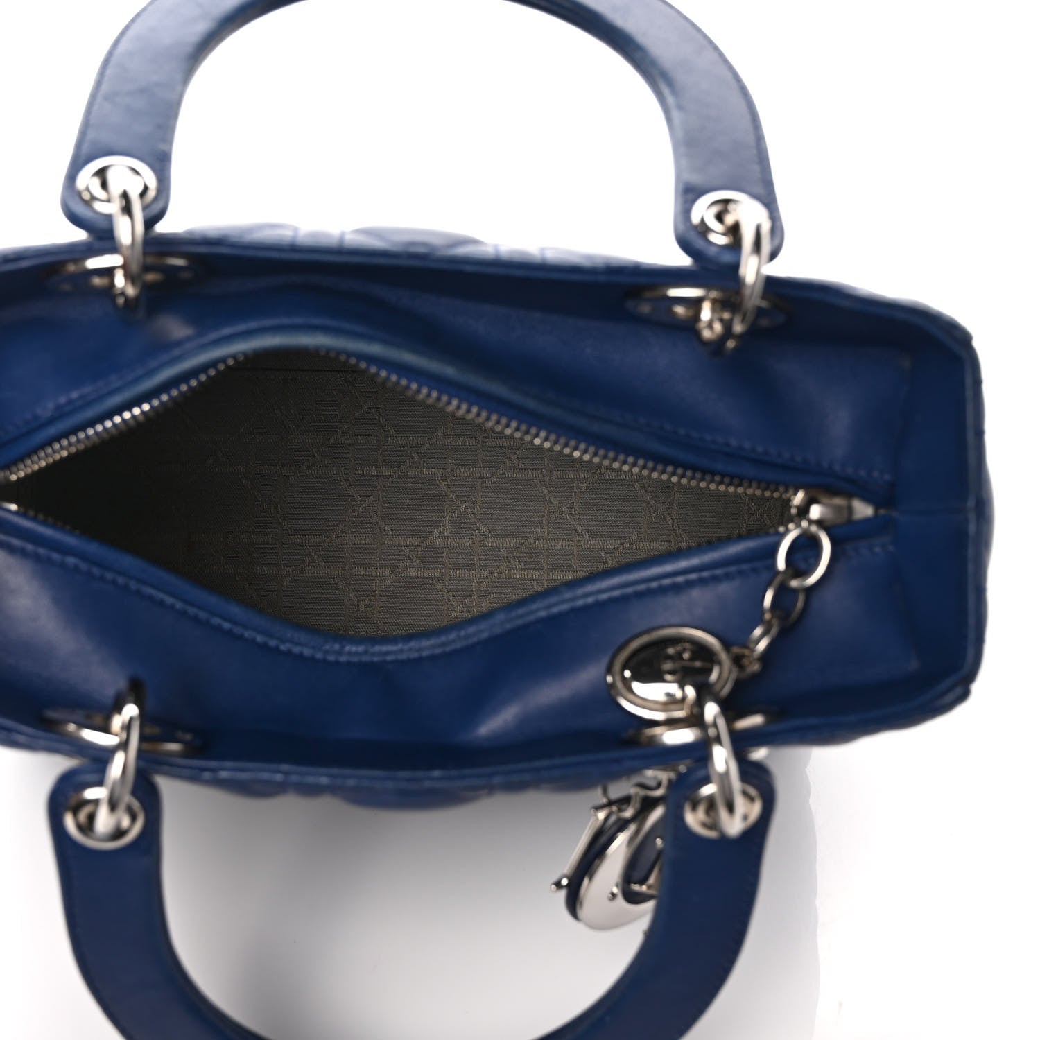 Christian Dior Lambskin Cannage Medium Lady Dior Navy 5 of 10