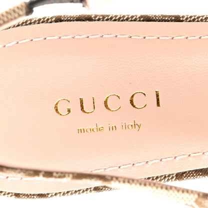 Gucci Monogram Horsebit 35mm Slingback Pumps 38.5 Beige Ebony Cocoa 7 of 9