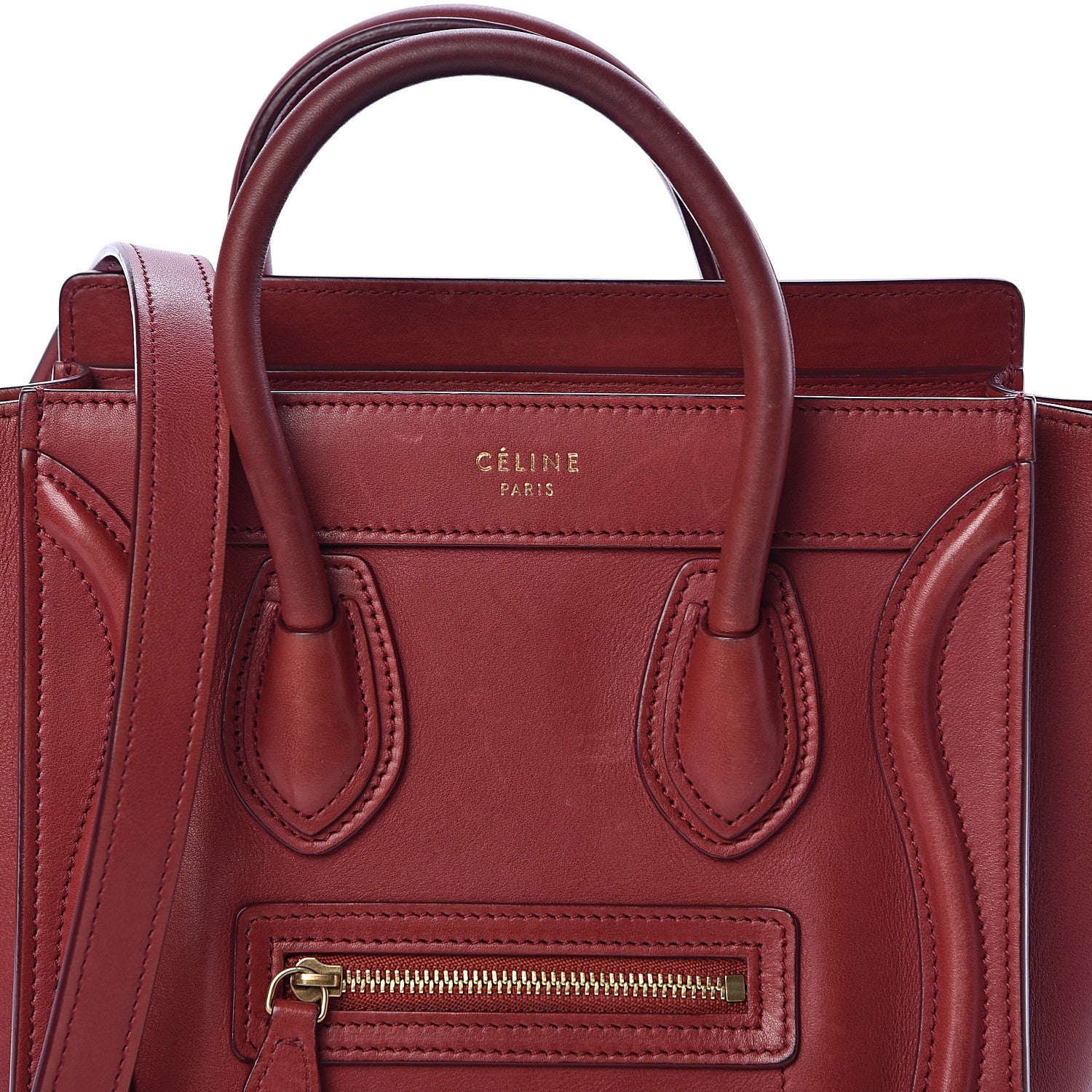Celine Smooth Calfskin Nano Luggage Red 7 of 14