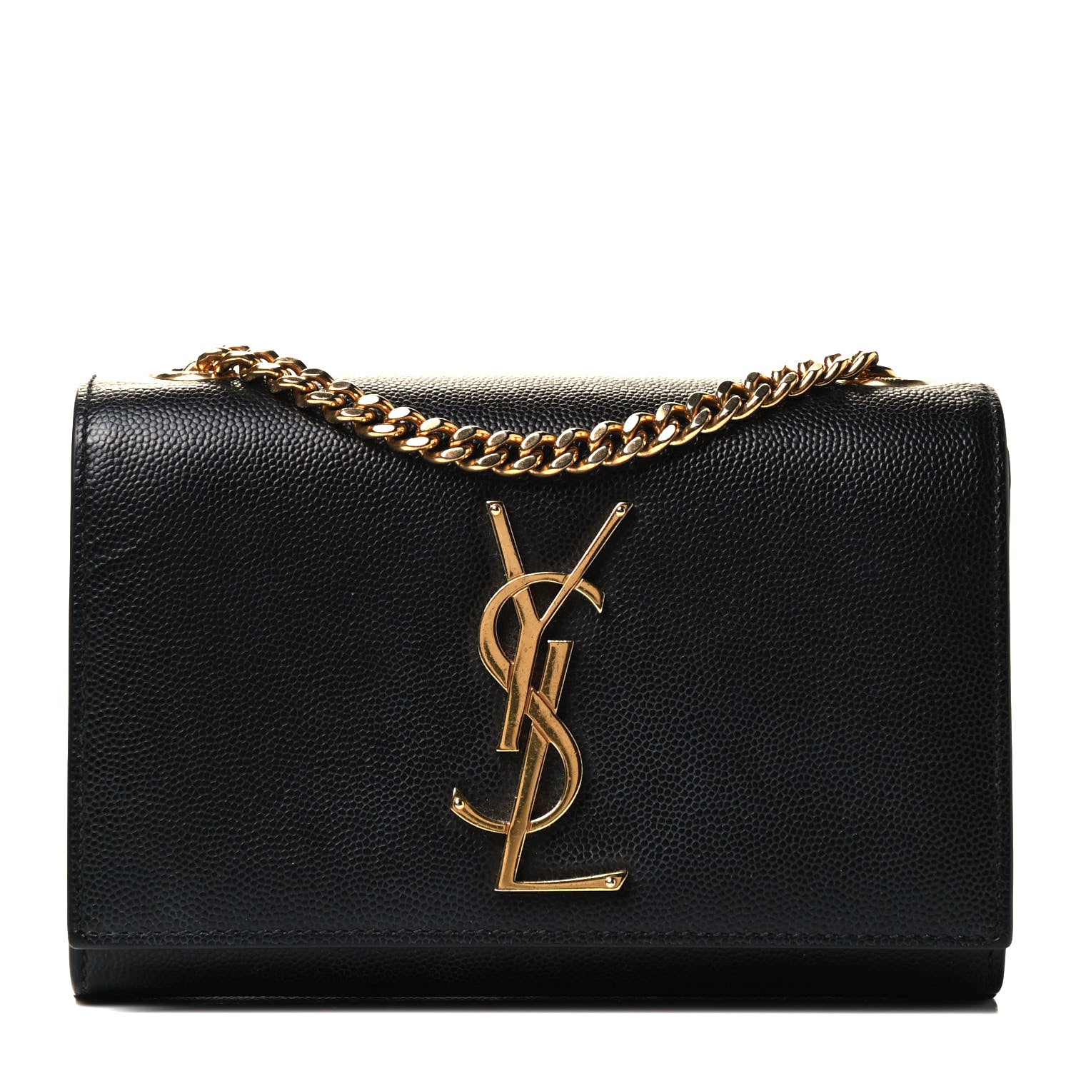 Saint Laurent Grain De Poudre Small Monogram Kate Satchel Black 1 of 4