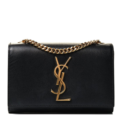 Saint Laurent Grain De Poudre Small Monogram Kate Satchel Black 1 of 4