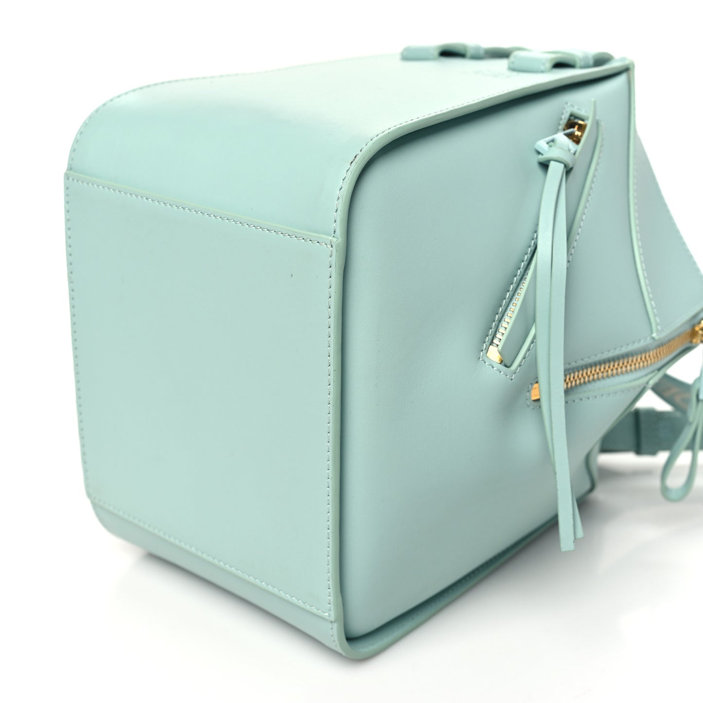Satin Calfskin Compact Hammock Shoulder Bag Celadon Glaze