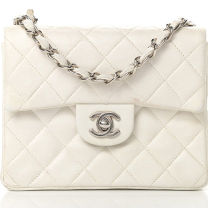 Chanel Lambskin Quilted Mini Square Flap White 8 of 16