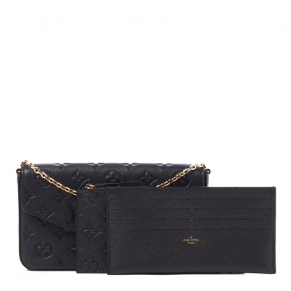 Louis Vuitton Empreinte Pochette Felicie Chain Wallet Black 1 of 9