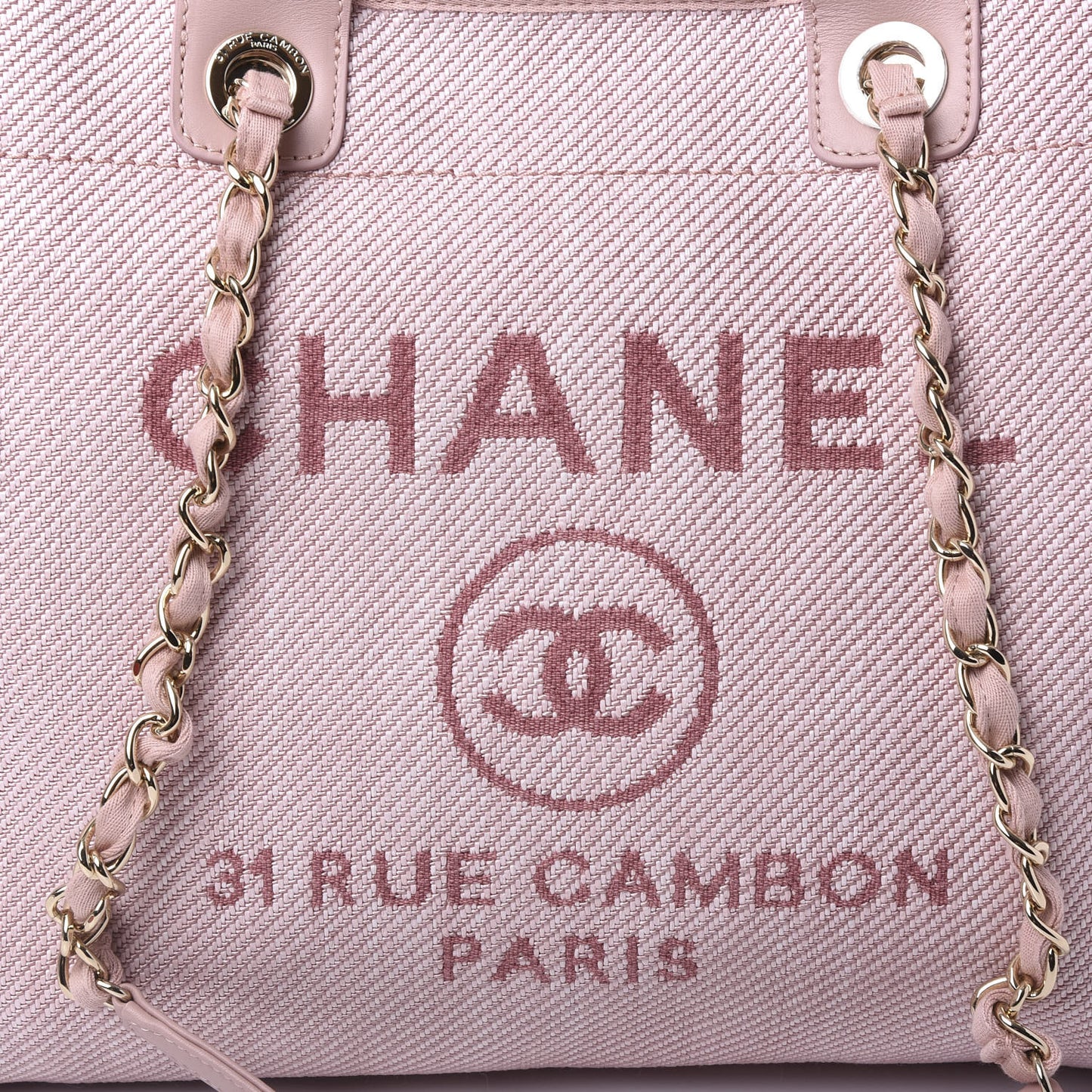 Mixed Fibers Calfskin Medium Deauville Tote Rose Pink