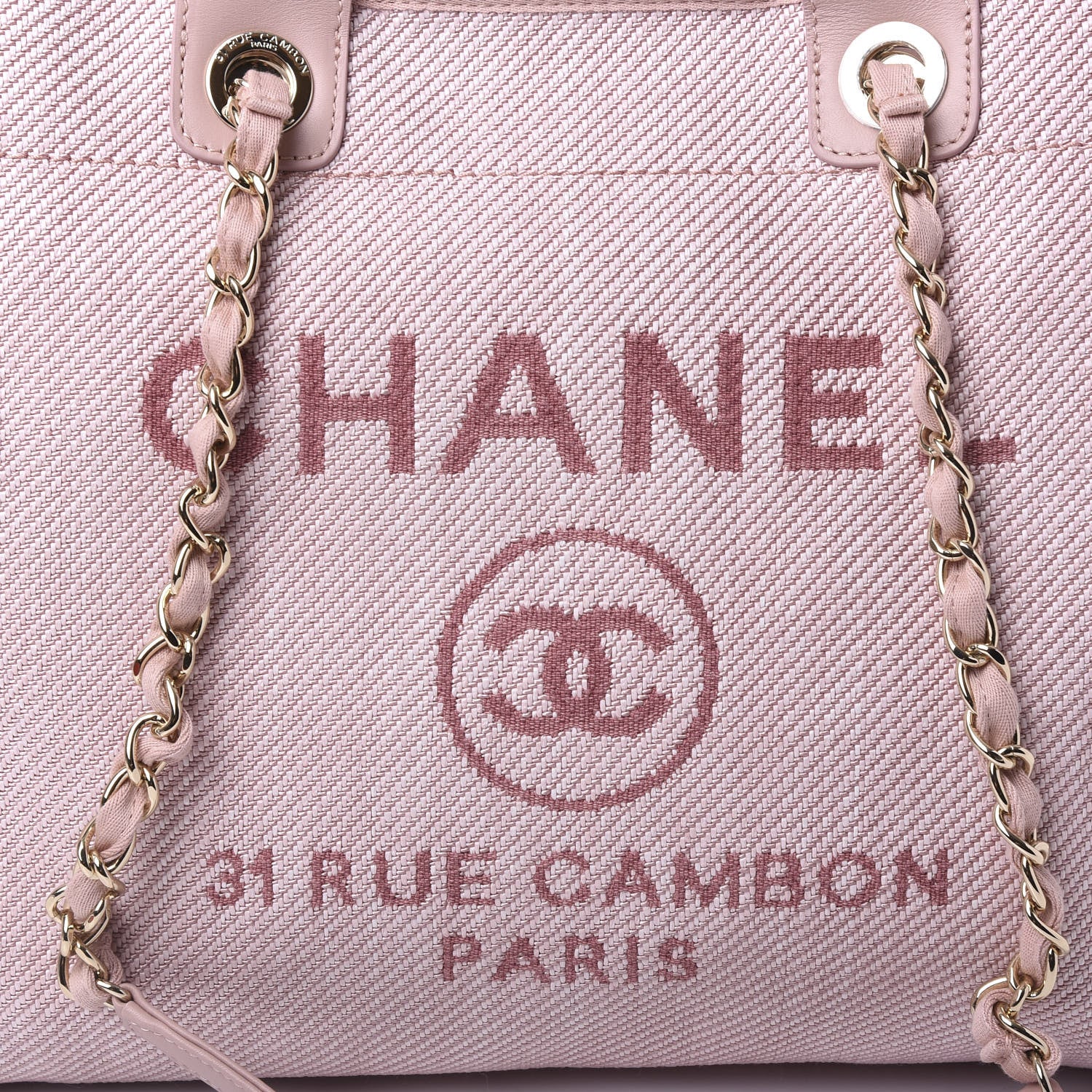 Chanel Mixed Fibers Calfskin Medium Deauville Tote Rose Pink 9 of 9