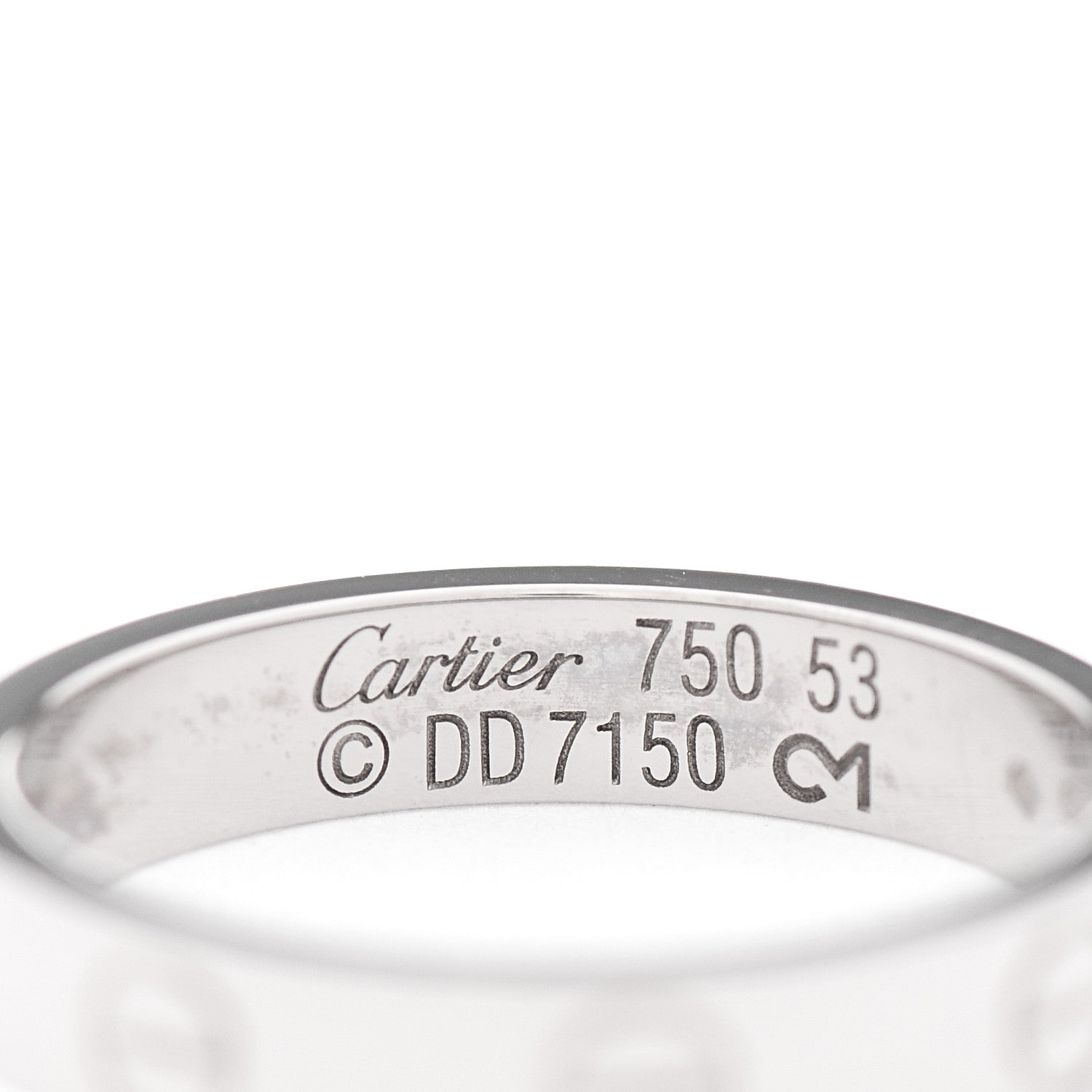 Cartier 18K White Gold 3.5mm LOVE Wedding Band Ring 53 6.5 3 of 5