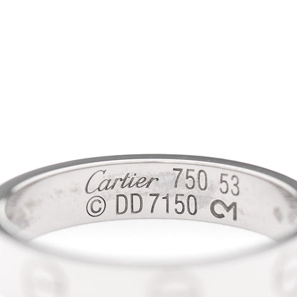 Cartier 18K White Gold 3.5mm LOVE Wedding Band Ring 53 6.5 3 of 5