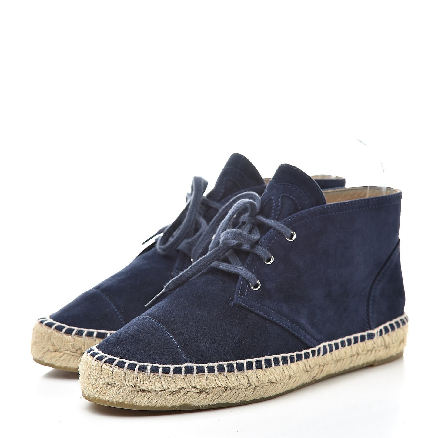 Suede Lace Up Espadrilles 37 Dark Navy Blue