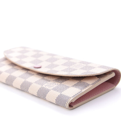 Louis Vuitton Damier Azur Emilie Wallet Rose Ballerine 9 of 11