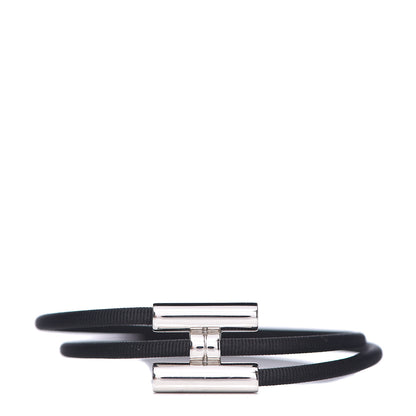 Hermes Double Wrap Cord Tournis Bracelet Black 1 of 3