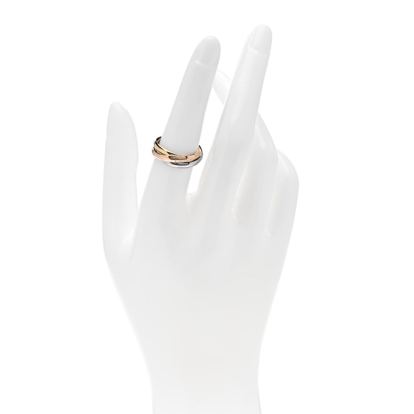 18K Pink Yellow White Gold Small Trinity Ring 53 6.5