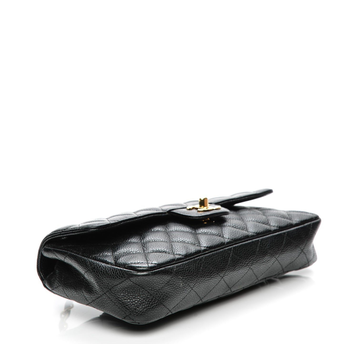 Caviar Quilted East West Flap Black