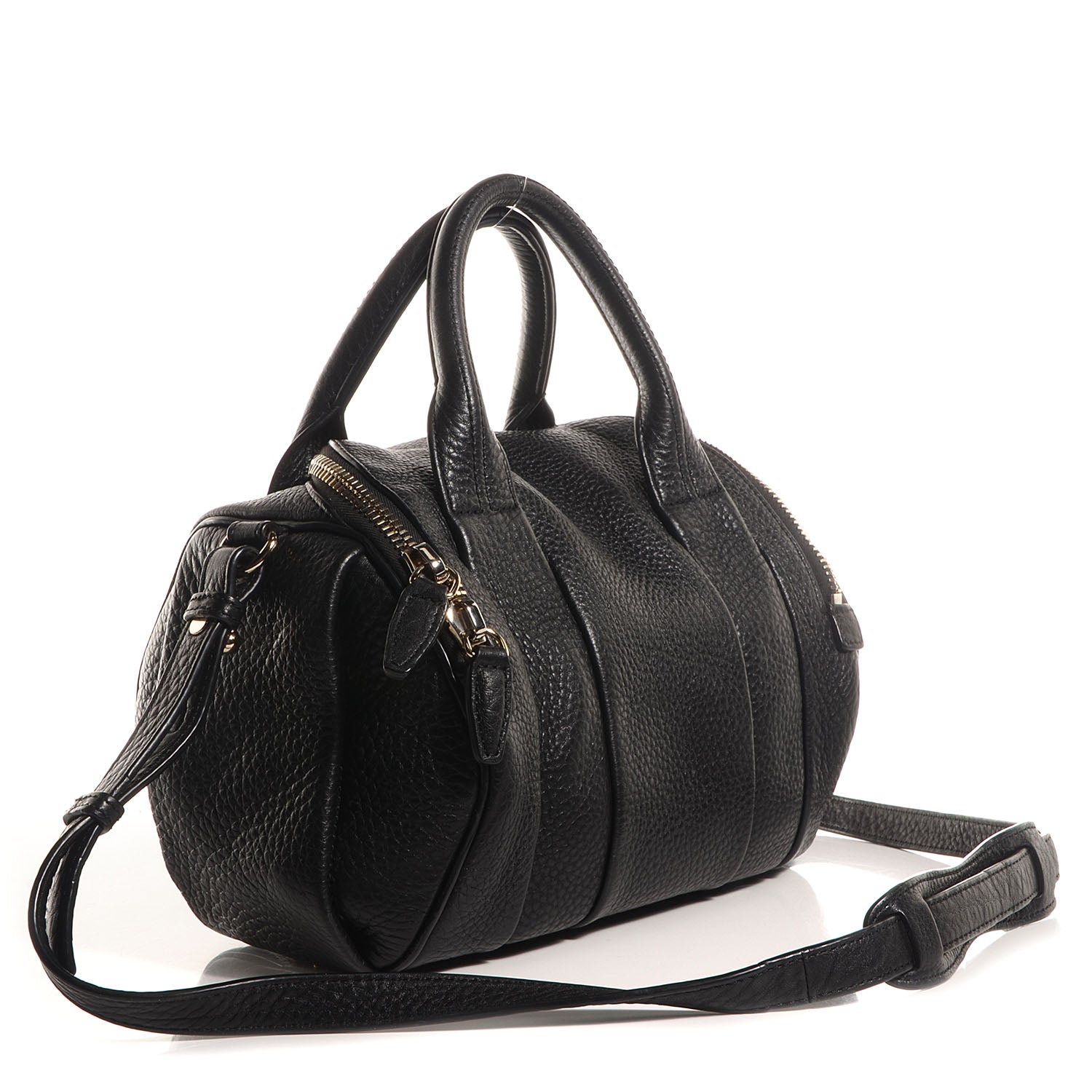 Alexander Wang Pebbled Leather Rockie Black w Pale Gold Hardware 3 of 6