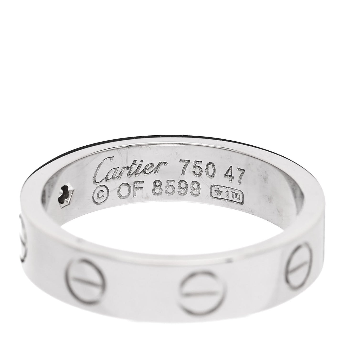 18K White Gold Diamond 4mm LOVE Wedding Band Ring 47 4