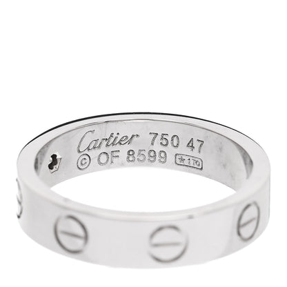 Cartier 18K White Gold Diamond 4mm LOVE Wedding Band Ring 47 4 4 of 4