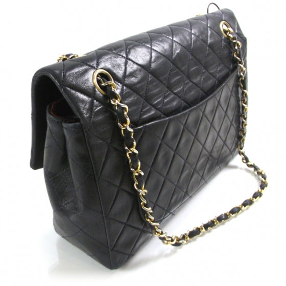 Quilted Lambskin Flap Navy
