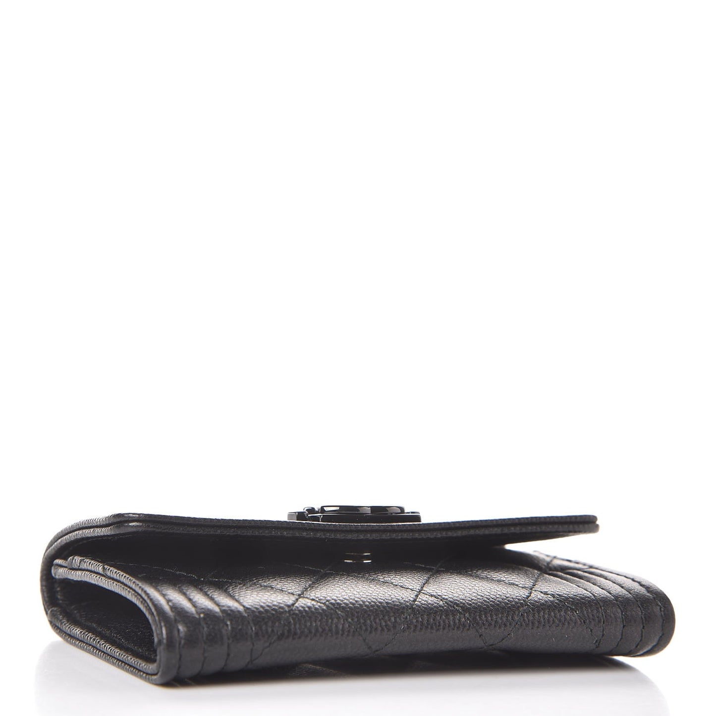 Caviar Quilted Boy Flap Card Holder So Black