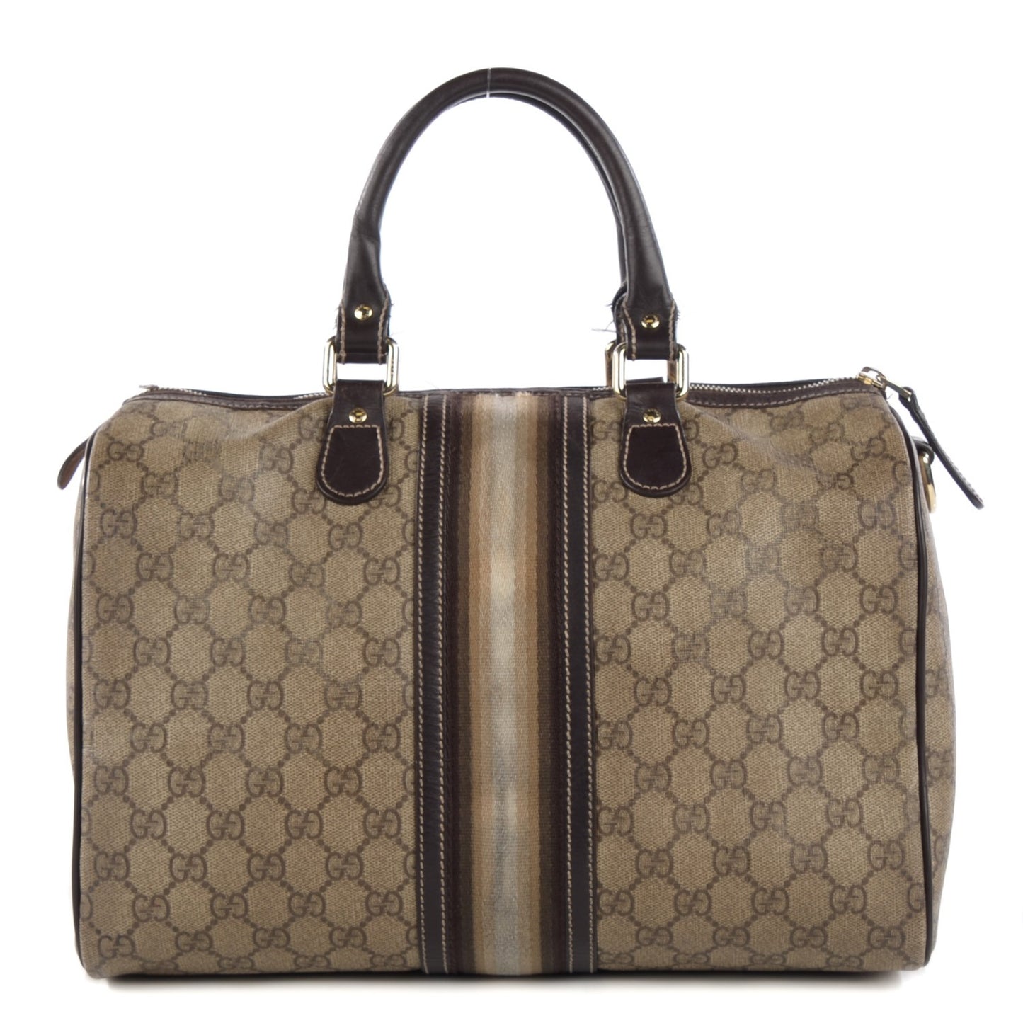 GG Plus Monogram Web Medium Joy Boston Dark Brown